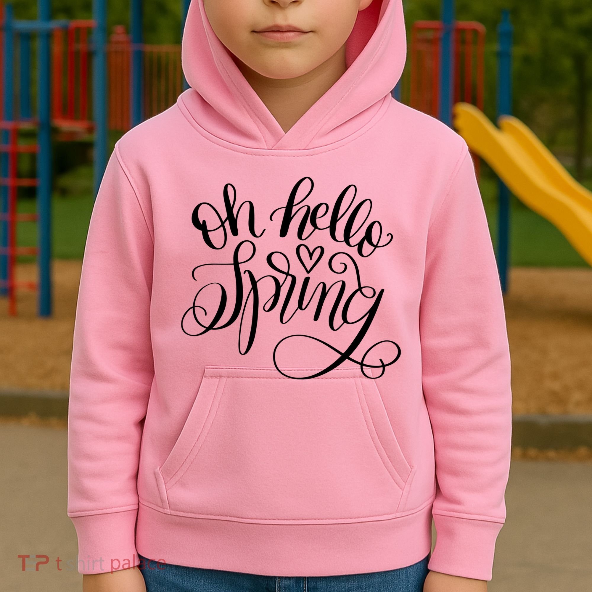 Oh Hello Spring Quote Kids Hoodie