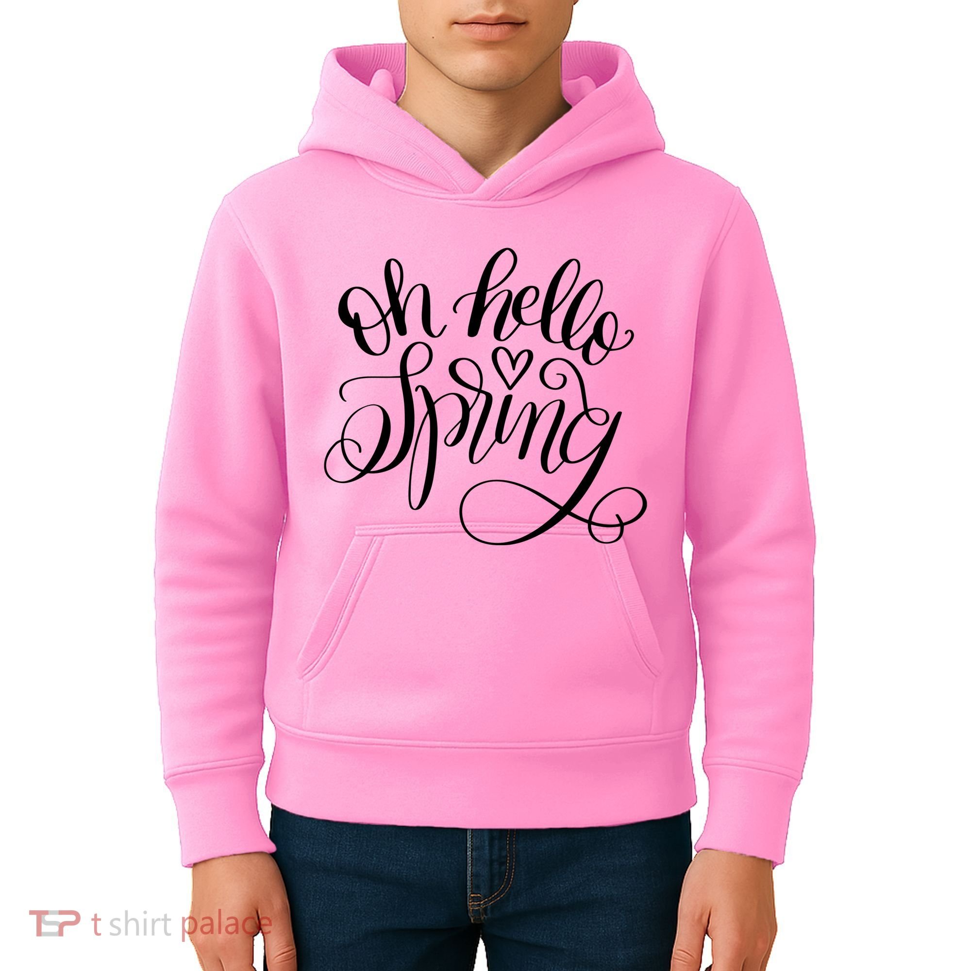 Oh Hello Spring Quote Kids Hoodie
