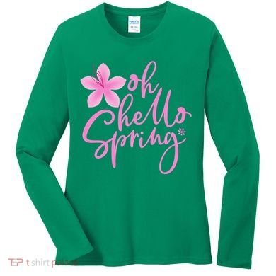 Oh Hello Spring Cute Women's Long Sleeve Shirt