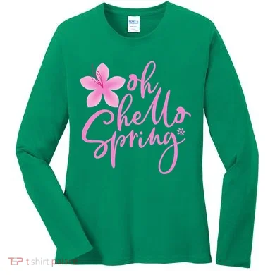 Oh Hello Spring Cute Women's Long Sleeve Shirt