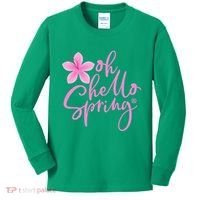 Oh Hello Spring Cute Kids Long Sleeve Shirt thumb 0