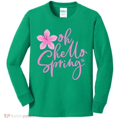 Oh Hello Spring Cute Kids Long Sleeve Shirt