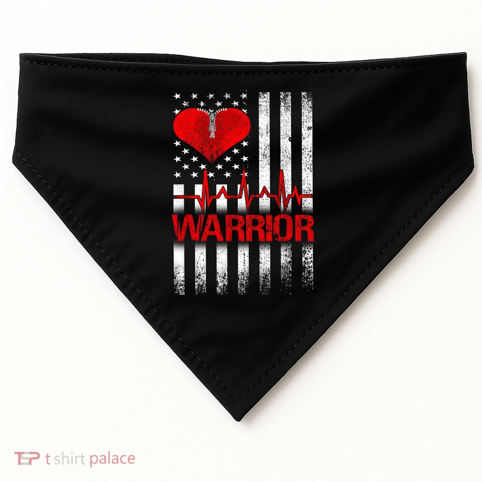 Open Heart Surgery Warrior Gift For Heart Patients Survivor USA-Made Doggie Bandana