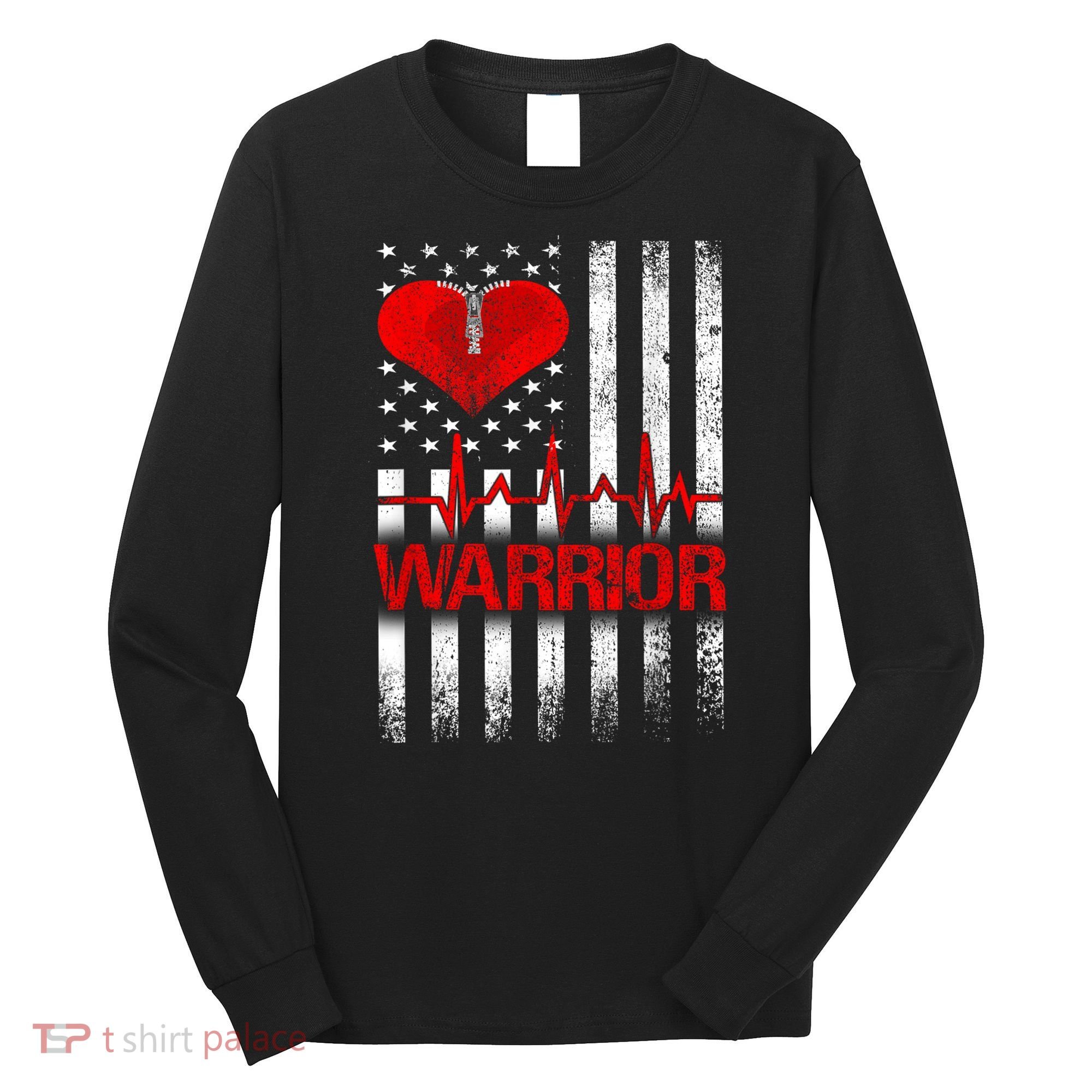 Open Heart Surgery Warrior Gift For Heart Patients Survivor Long Sleeve Shirt
