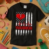 Open Heart Surgery Warrior Gift For Heart Patients Survivor Kids T-Shirt thumb 3