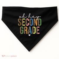 Oh Hey Second Grade Cheetah Print USA-Made Doggie Bandana thumb 0
