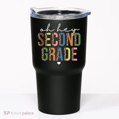 Oh Hey Second Grade Cheetah Print Tumbler
