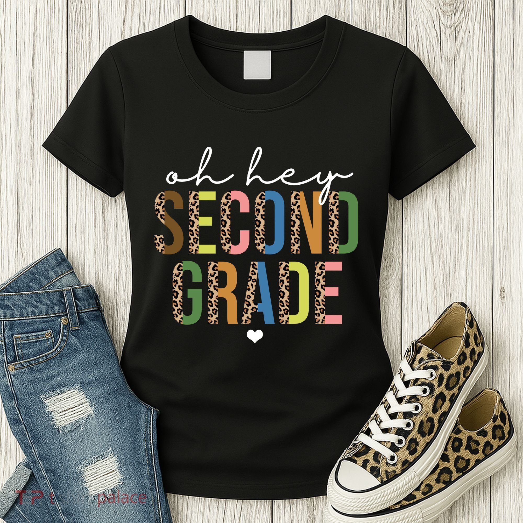 Oh Hey Second Grade Cheetah Print Women's T-Shirt