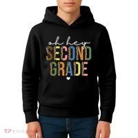 Oh Hey Second Grade Cheetah Print Kids Hoodie thumb 4