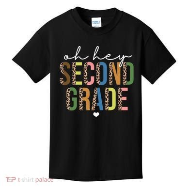 Oh Hey Second Grade Cheetah Print Kids T-Shirt