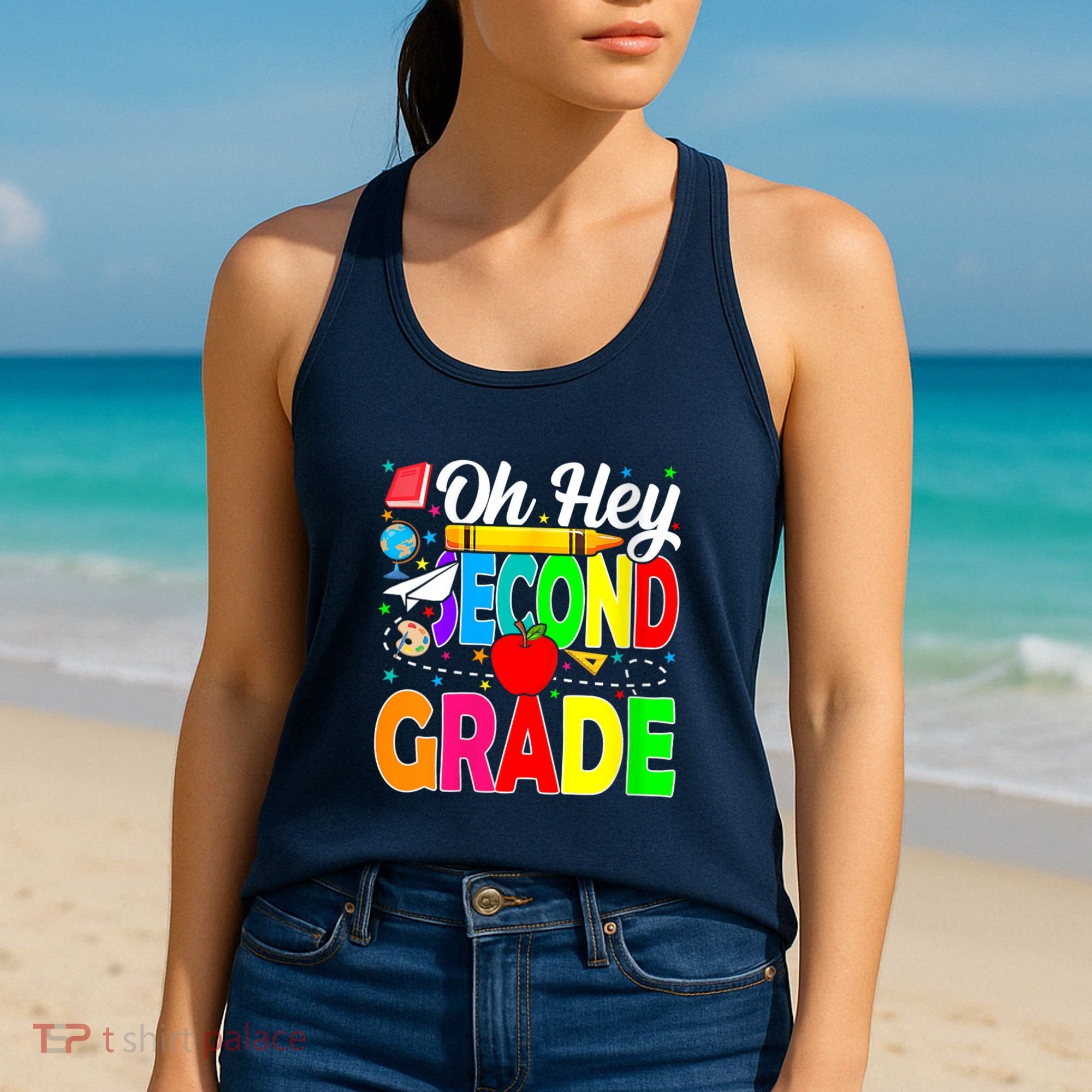 Oh Hey Second Grade Back To School Student Teacher 2nd Grade Women's Tank Top