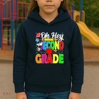 Oh Hey Second Grade Back To School Student Teacher 2nd Grade Kids Hoodie thumb 3