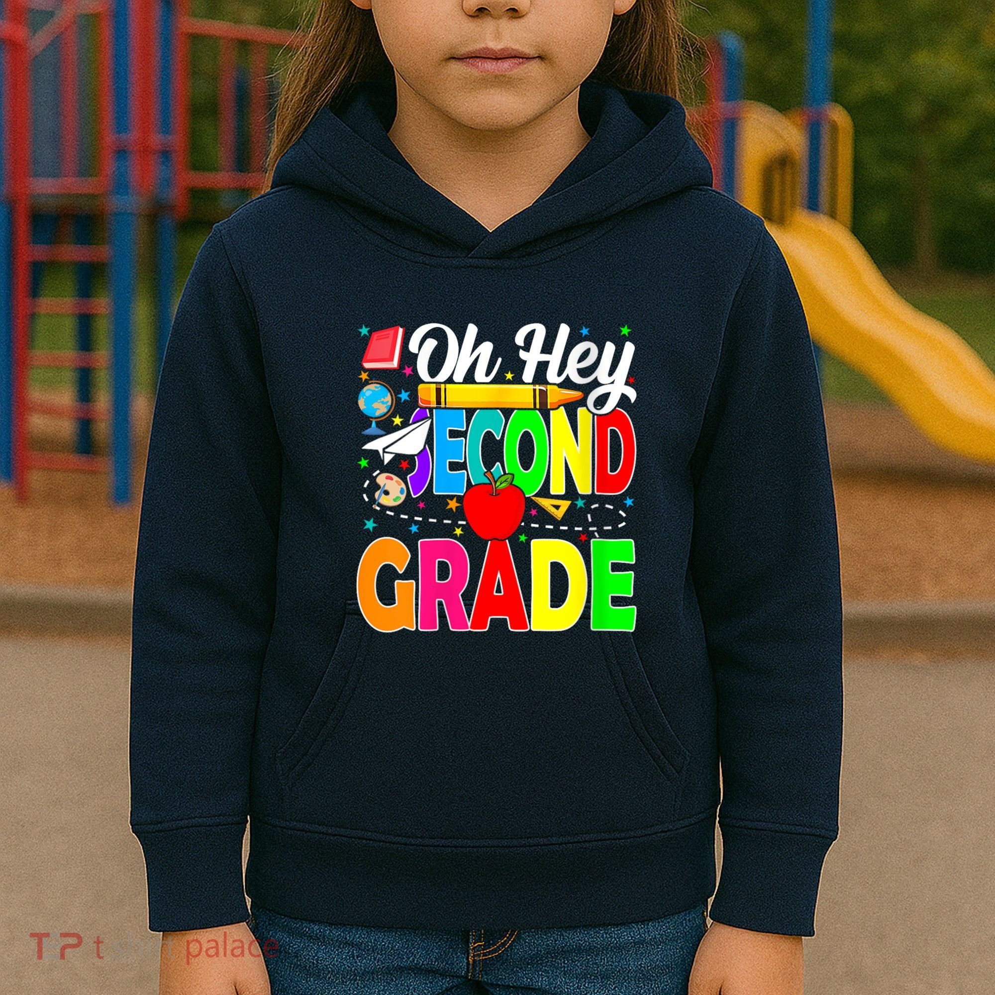 Oh Hey Second Grade Back To School Student Teacher 2nd Grade Kids Hoodie