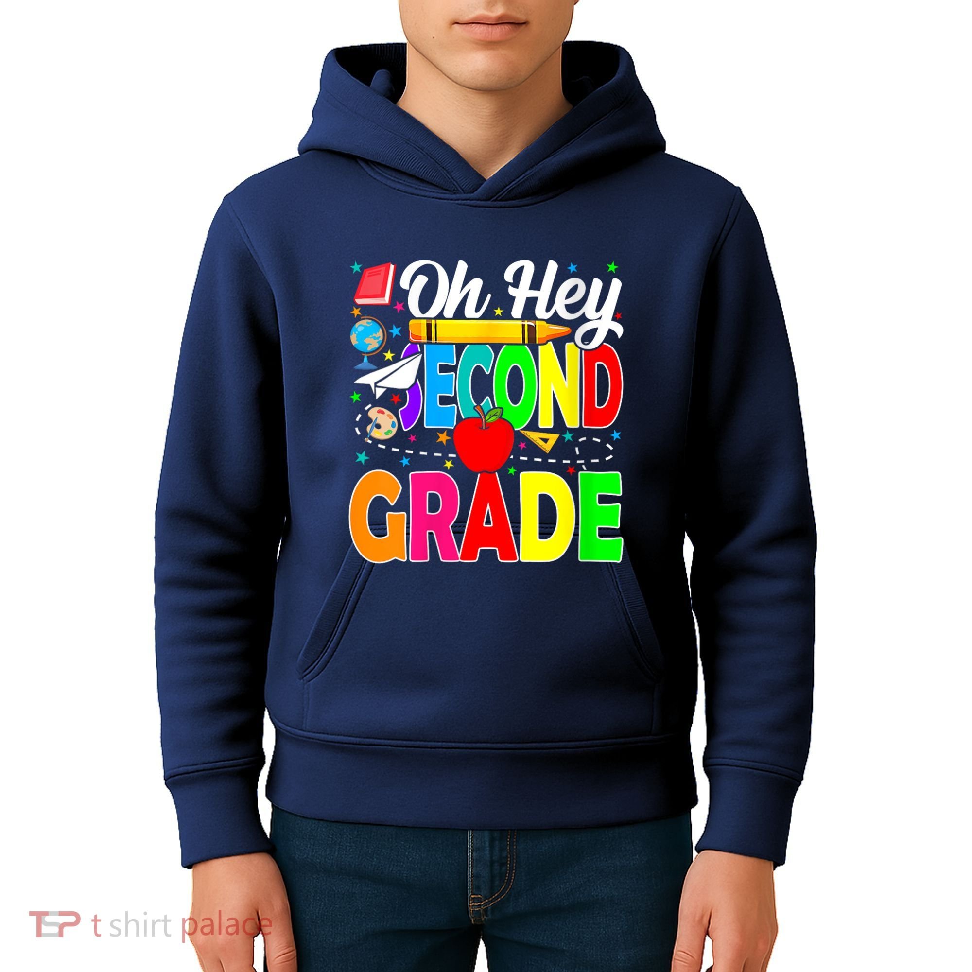 Oh Hey Second Grade Back To School Student Teacher 2nd Grade Kids Hoodie