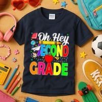 Oh Hey Second Grade Back To School Student Teacher 2nd Grade Kids T-Shirt thumb 3