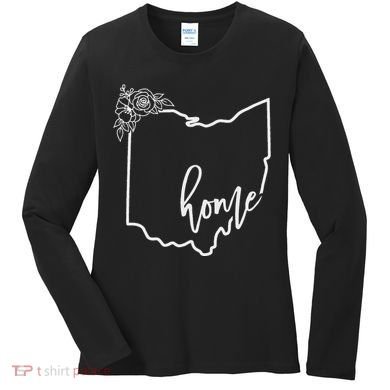 Ohio Home State I Love Ohio O.H.I.O State Map Women's Long Sleeve Shirt