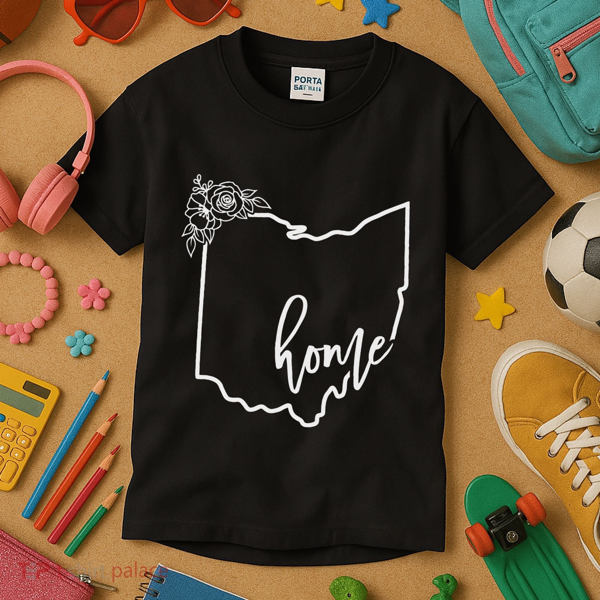 Ohio Home State I Love Ohio O.H.I.O State Map Kids T-Shirt