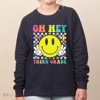 Oh Hey Third Grade Teacher First Day Of School Women's Sweatshirt thumb 0