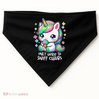 Only Here To Sniff Chairs Dank Meme Funny Oddly Specific USA-Made Doggie Bandana