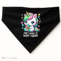 Only Here To Sniff Chairs Dank Meme Funny Oddly Specific USA-Made Doggie Bandana thumb 0