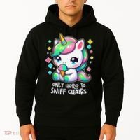Only Here To Sniff Chairs Dank Meme Funny Oddly Specific Hoodie thumb 2