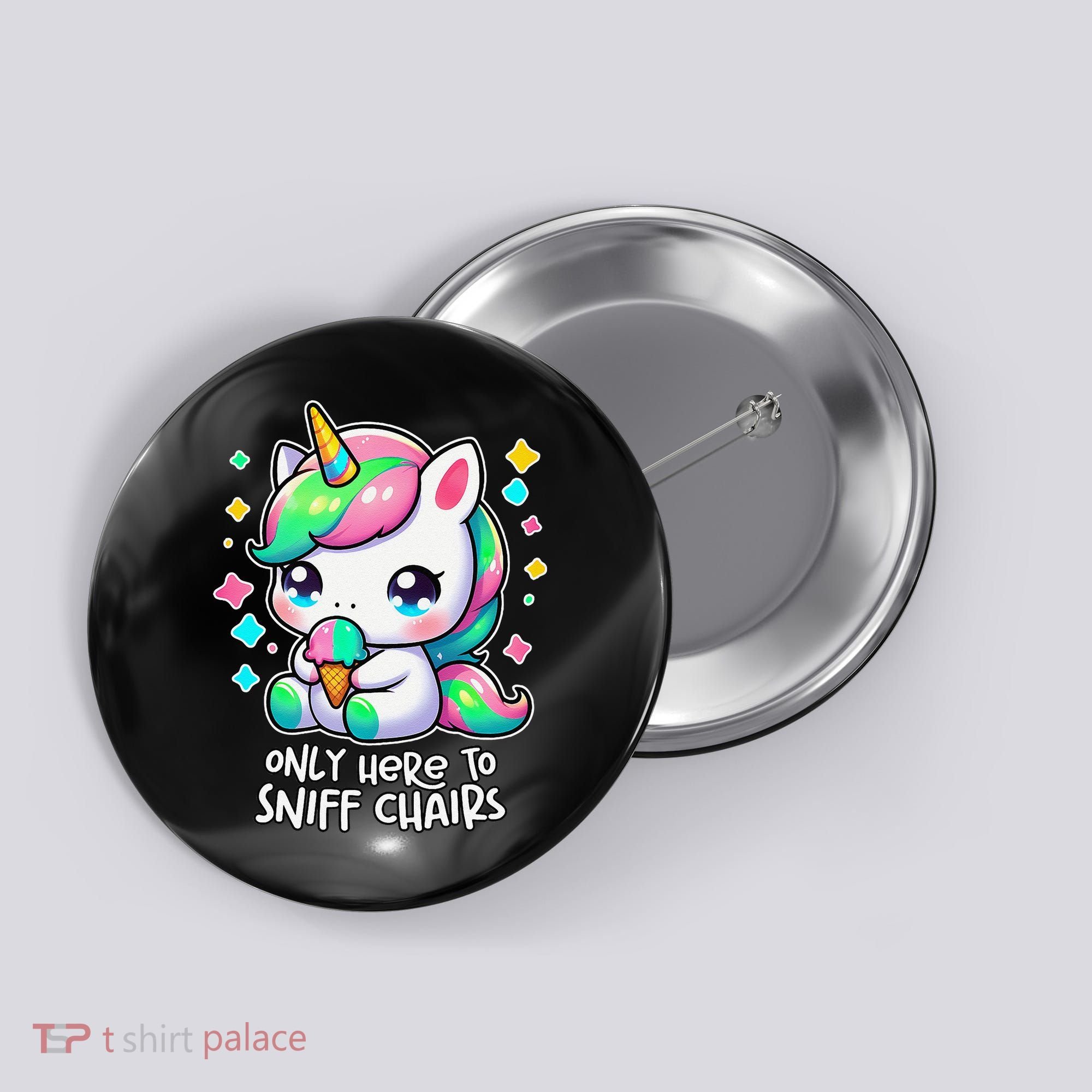 Only Here To Sniff Chairs Dank Meme Funny Oddly Specific Button