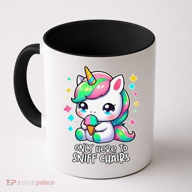Only Here To Sniff Chairs Dank Meme Funny Oddly Specific Coffee Mug