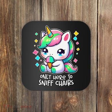Only Here To Sniff Chairs Dank Meme Funny Oddly Specific Coaster