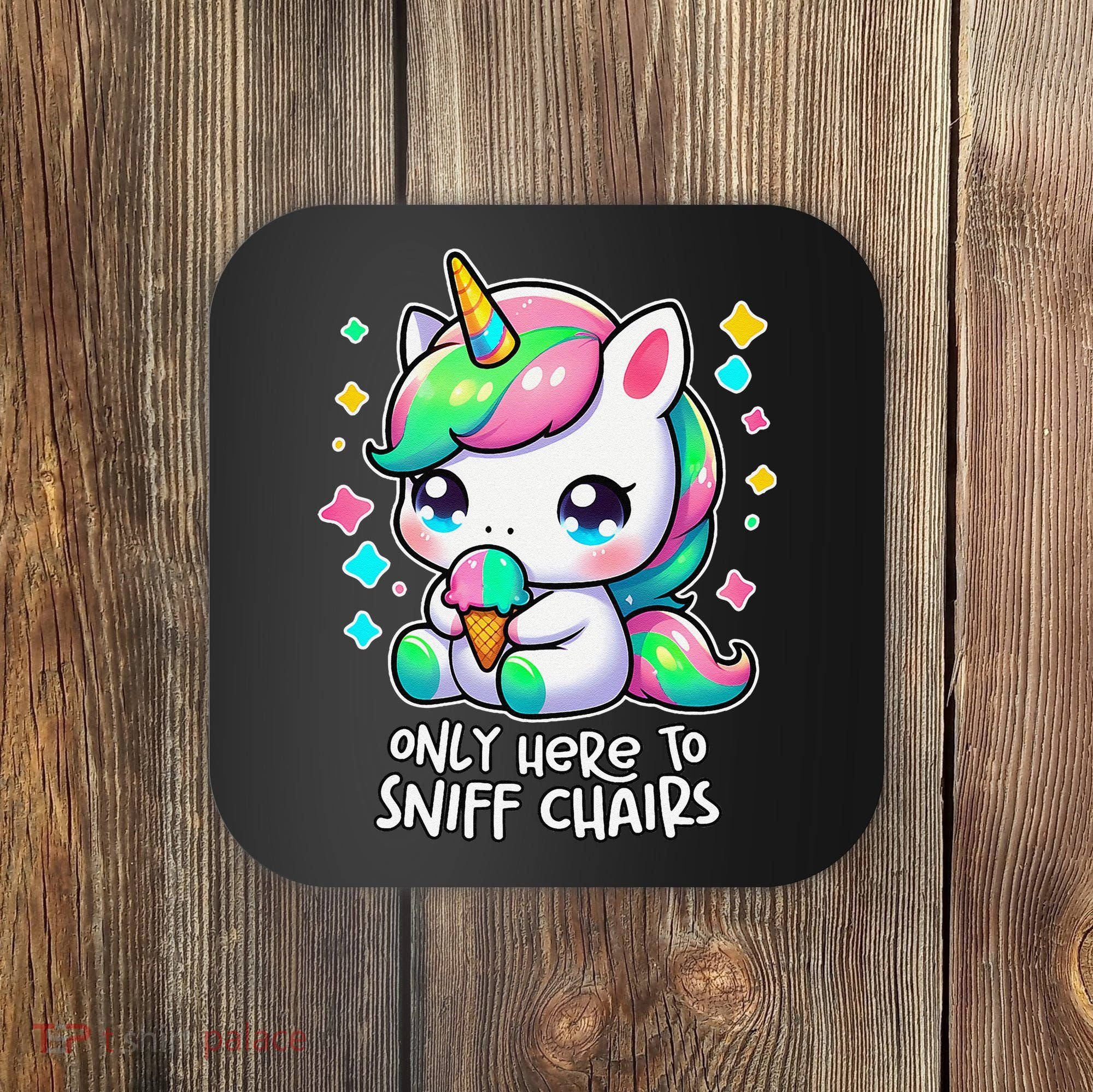 Only Here To Sniff Chairs Dank Meme Funny Oddly Specific Coaster