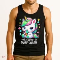 Only Here To Sniff Chairs Dank Meme Funny Oddly Specific Tank Top thumb 3