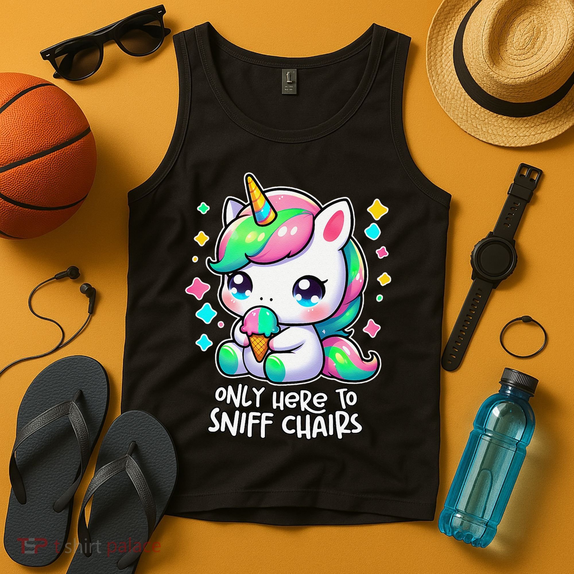 Only Here To Sniff Chairs Dank Meme Funny Oddly Specific Tank Top
