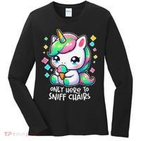 Only Here To Sniff Chairs Dank Meme Funny Oddly Specific Women's Long Sleeve Shirt thumb 0