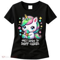 Only Here To Sniff Chairs Dank Meme Funny Oddly Specific Women's T-Shirt thumb 0