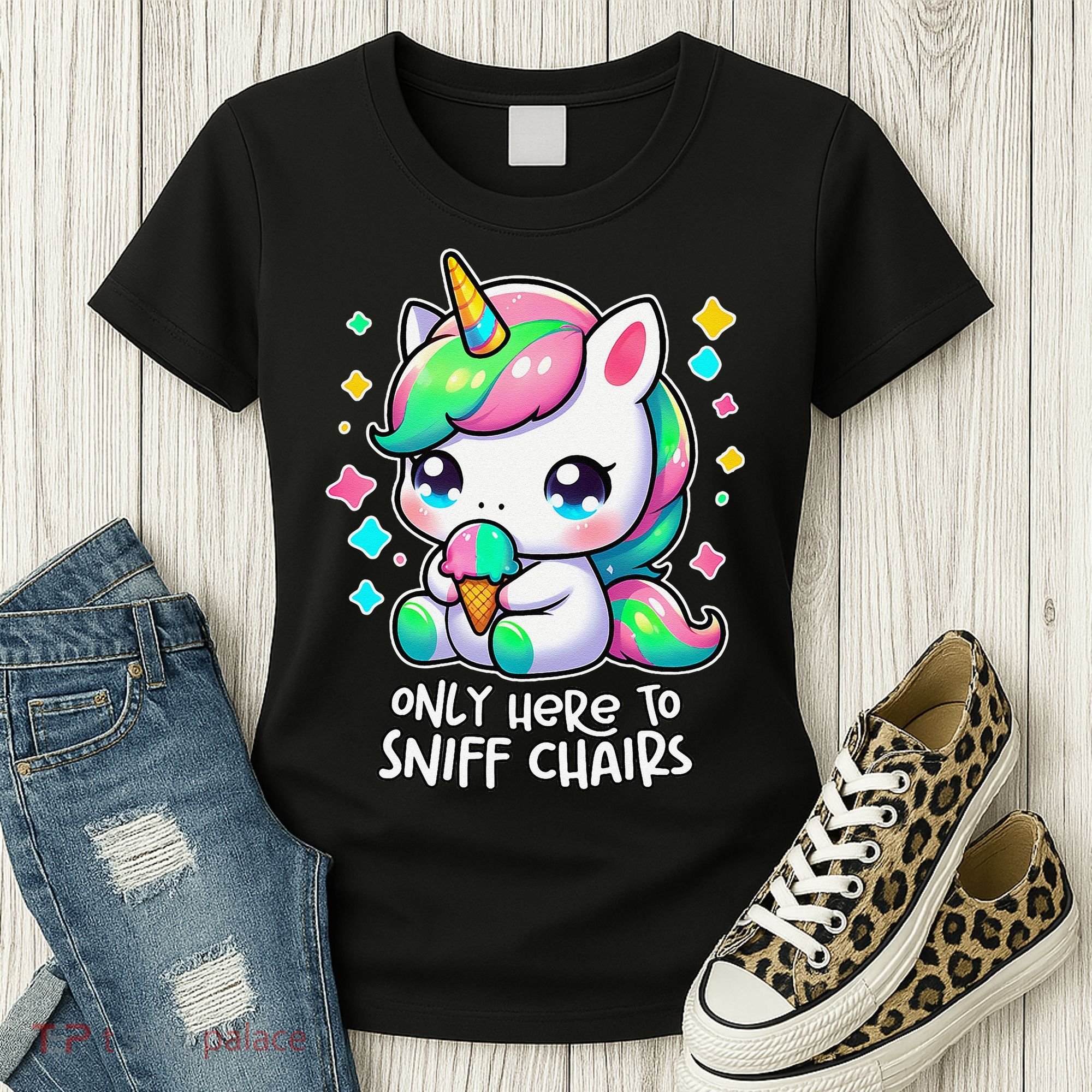 Only Here To Sniff Chairs Dank Meme Funny Oddly Specific Women's T-Shirt