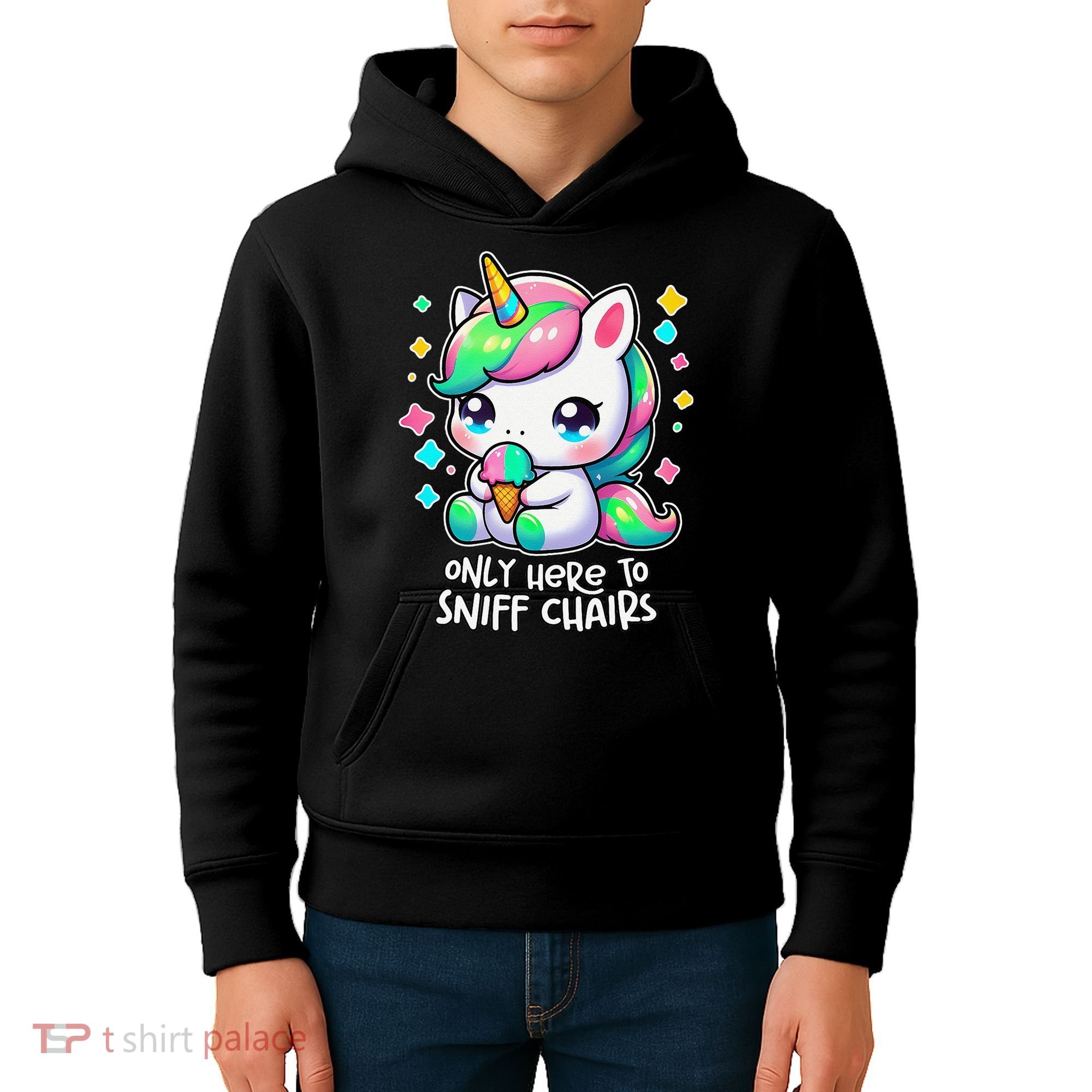 Only Here To Sniff Chairs Dank Meme Funny Oddly Specific Kids Hoodie
