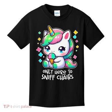 Only Here To Sniff Chairs Dank Meme Funny Oddly Specific Kids T-Shirt