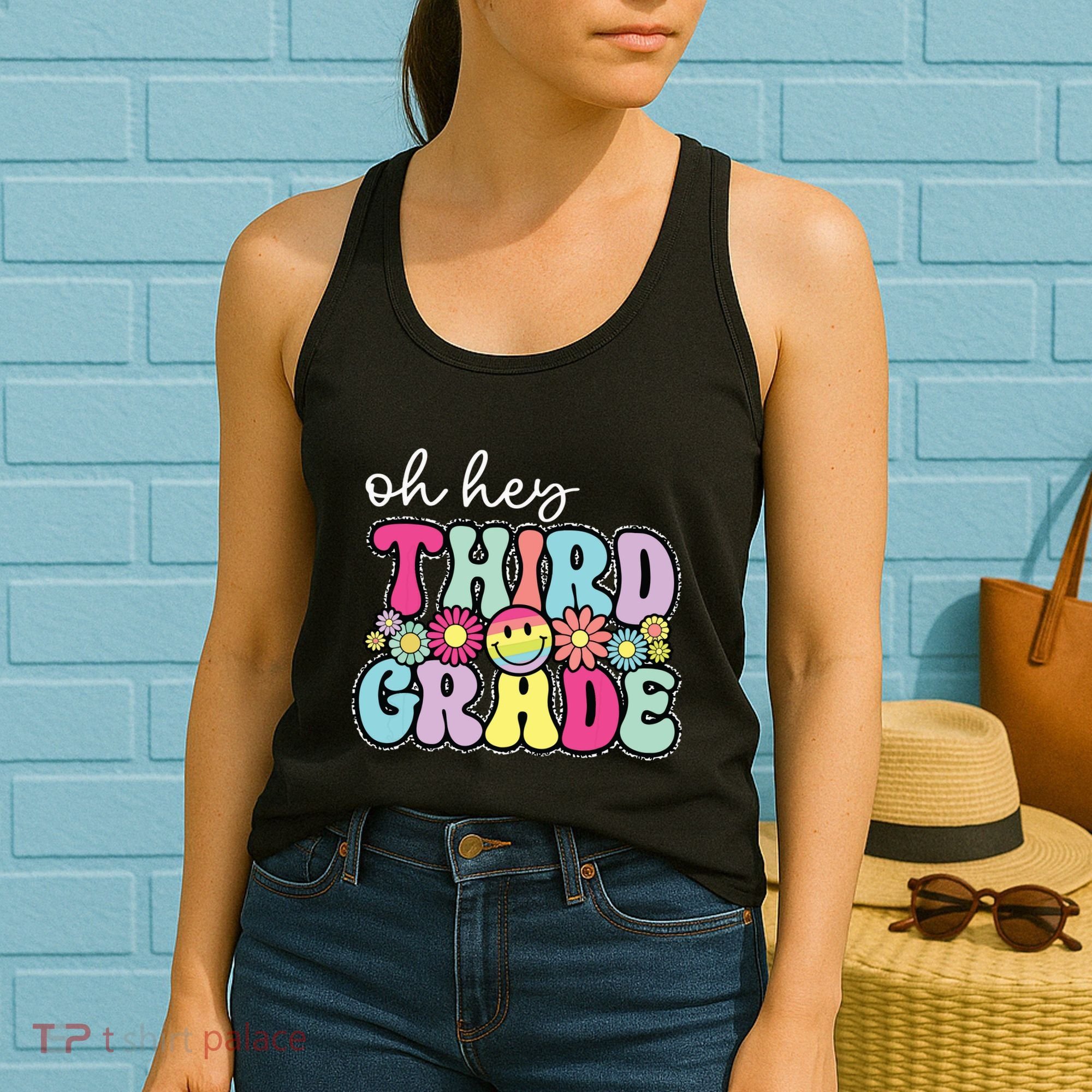 Oh Hey Third Grade Boy Girl Teacher Back To School 3rd Grade Women's Tank Top
