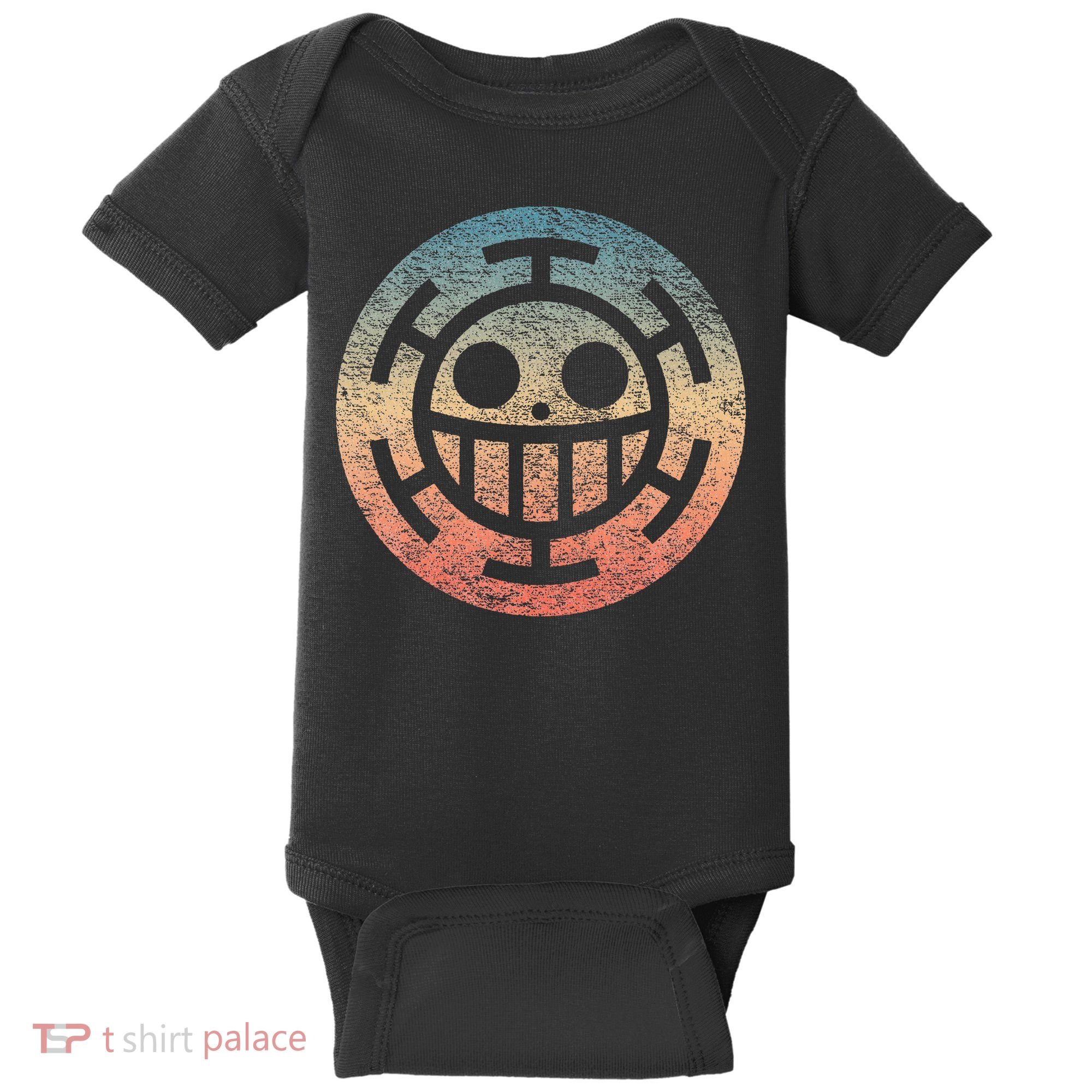 One Heart Trafalgar Sunset Pirate Jolly Roger Baby Bodysuit