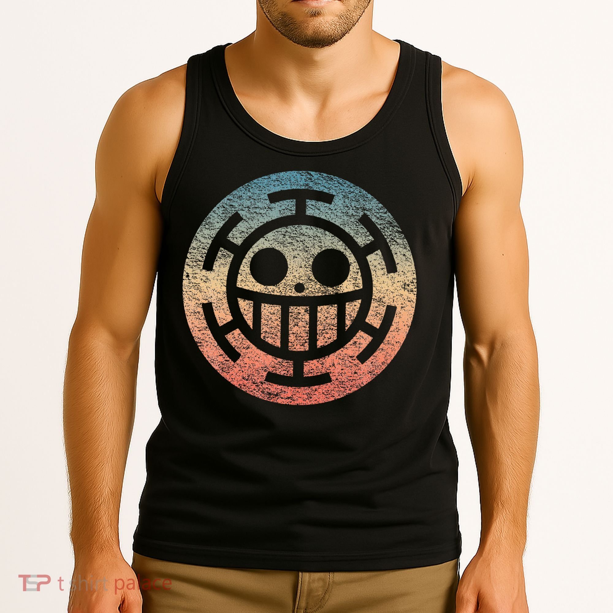 One Heart Trafalgar Sunset Pirate Jolly Roger Tank Top