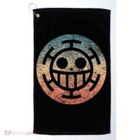 One Heart Trafalgar Sunset Pirate Jolly Roger Golf Towel thumb 0