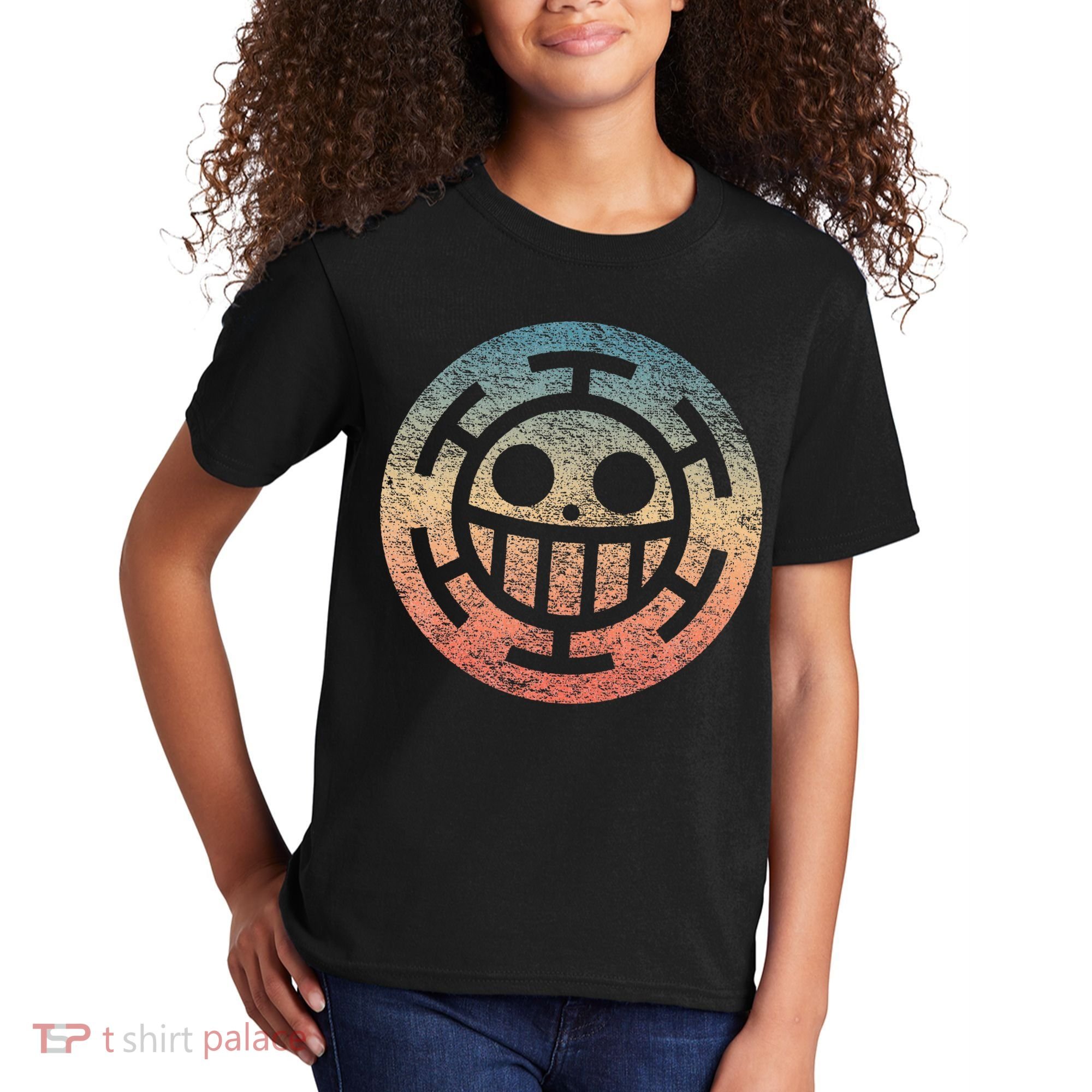 One Heart Trafalgar Sunset Pirate Jolly Roger Kids T-Shirt