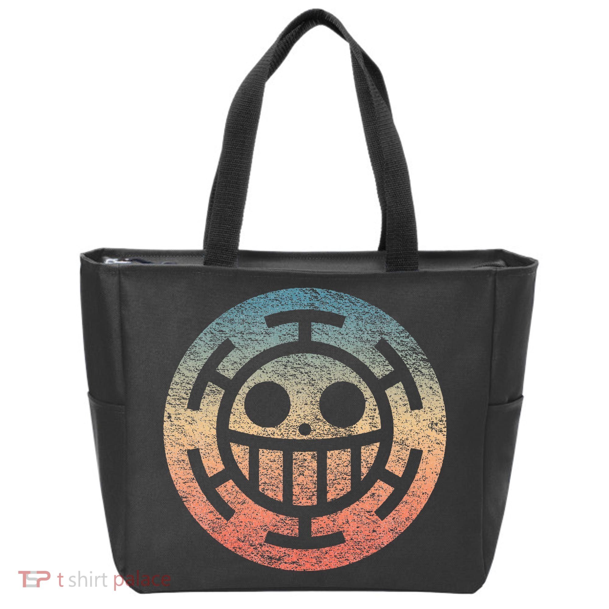 One Heart Trafalgar Sunset Pirate Jolly Roger Tote Bag