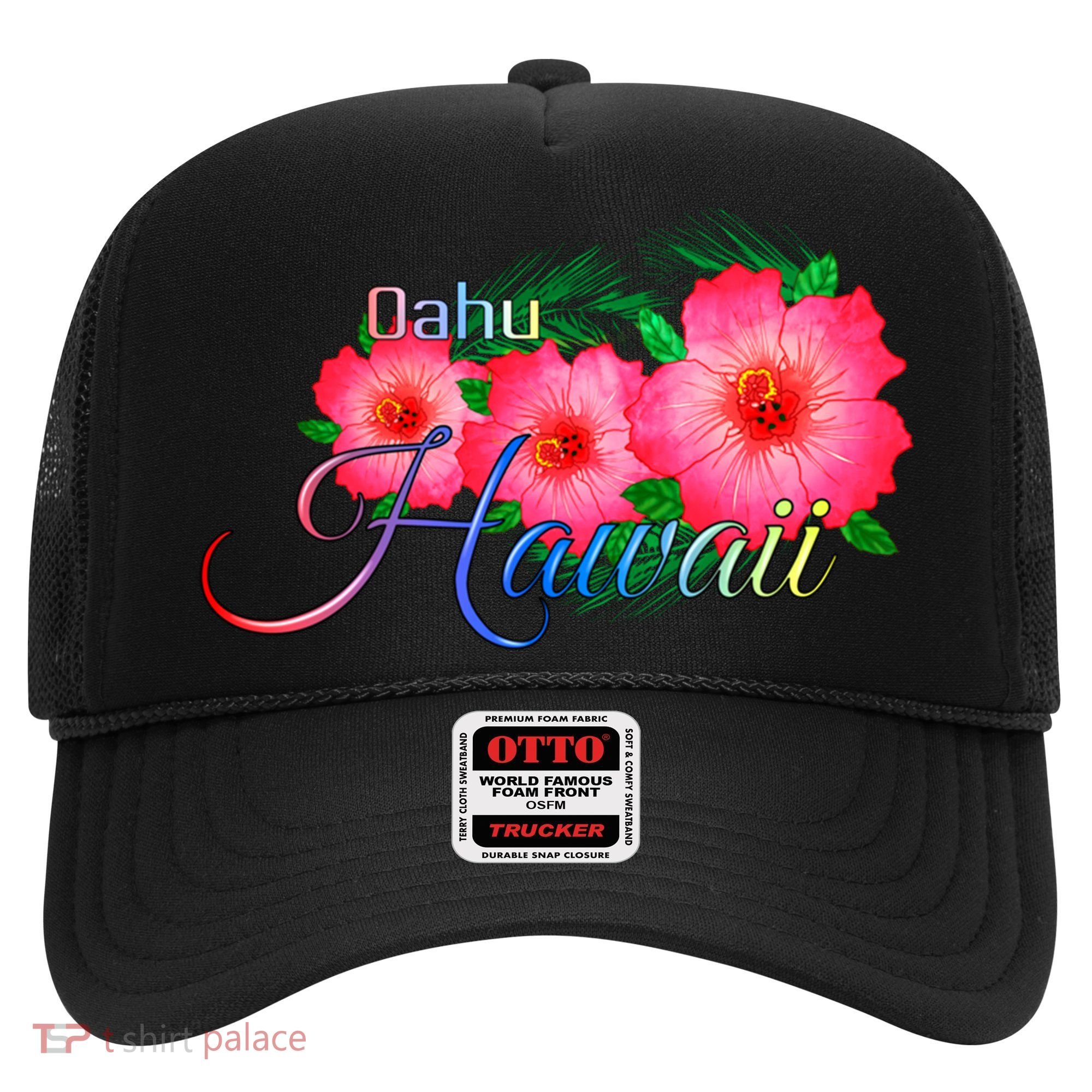 Oahu Hawaii Tropical Flowers Family Vacation Gift Hat