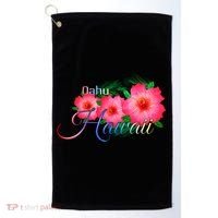 Oahu Hawaii Tropical Flowers Family Vacation Gift Golf Towel thumb 0