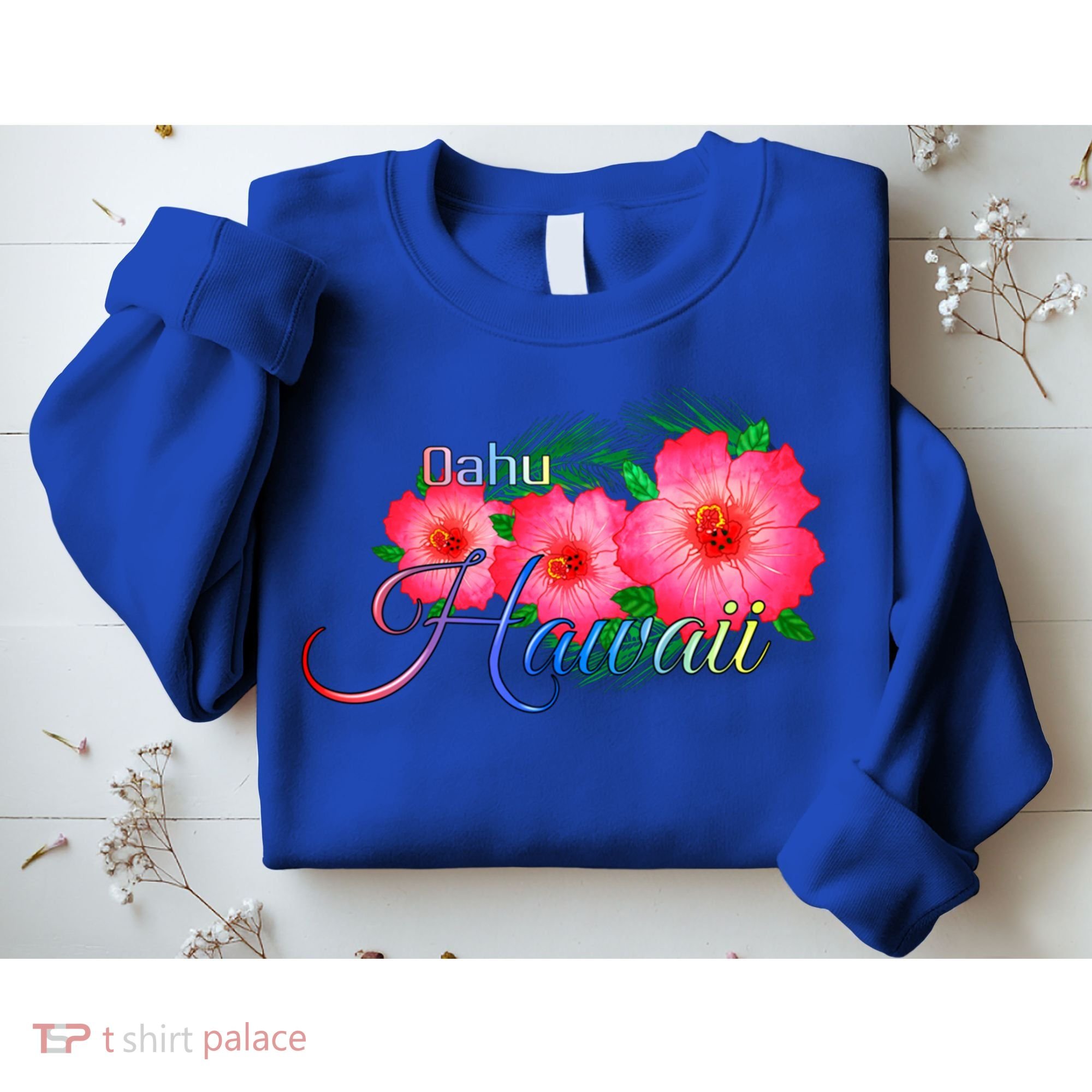 Oahu Hawaii Tropical Flowers Family Vacation Gift Sweatshirt