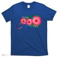 Oahu Hawaii Tropical Flowers Family Vacation Gift T-Shirt thumb 0