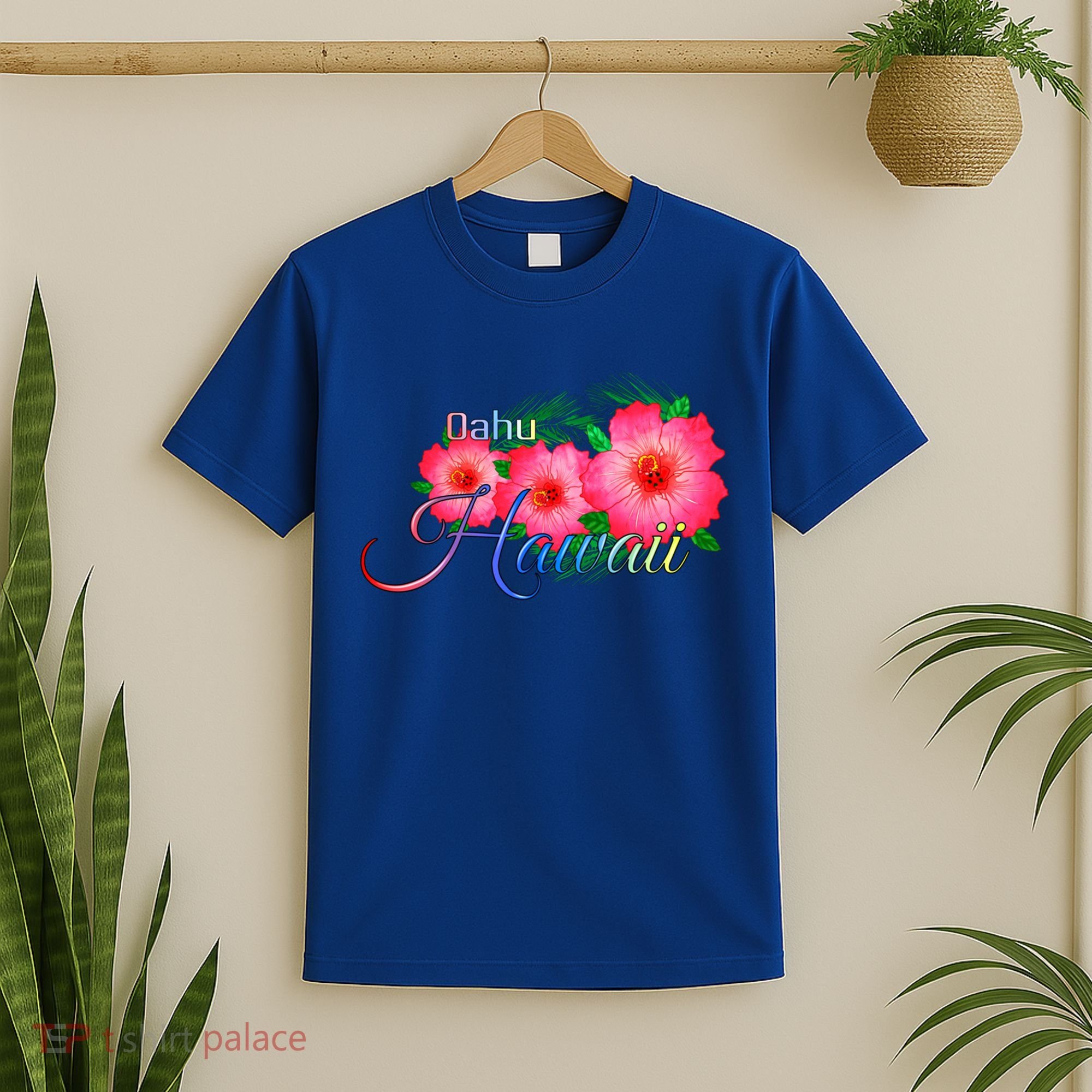 Oahu Hawaii Tropical Flowers Family Vacation Gift T-Shirt