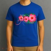 Oahu Hawaii Tropical Flowers Family Vacation Gift T-Shirt thumb 3