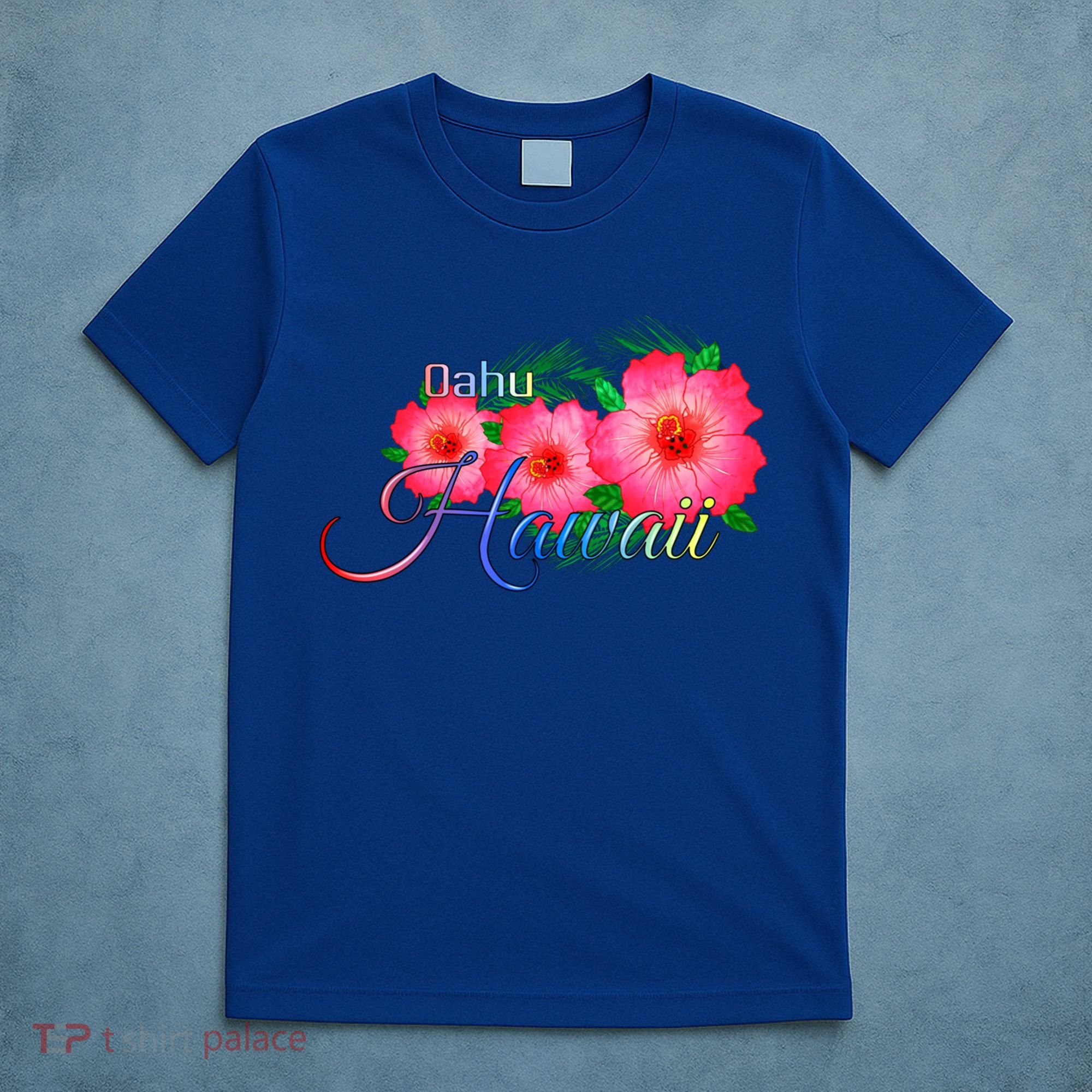 Oahu Hawaii Tropical Flowers Family Vacation Gift T-Shirt
