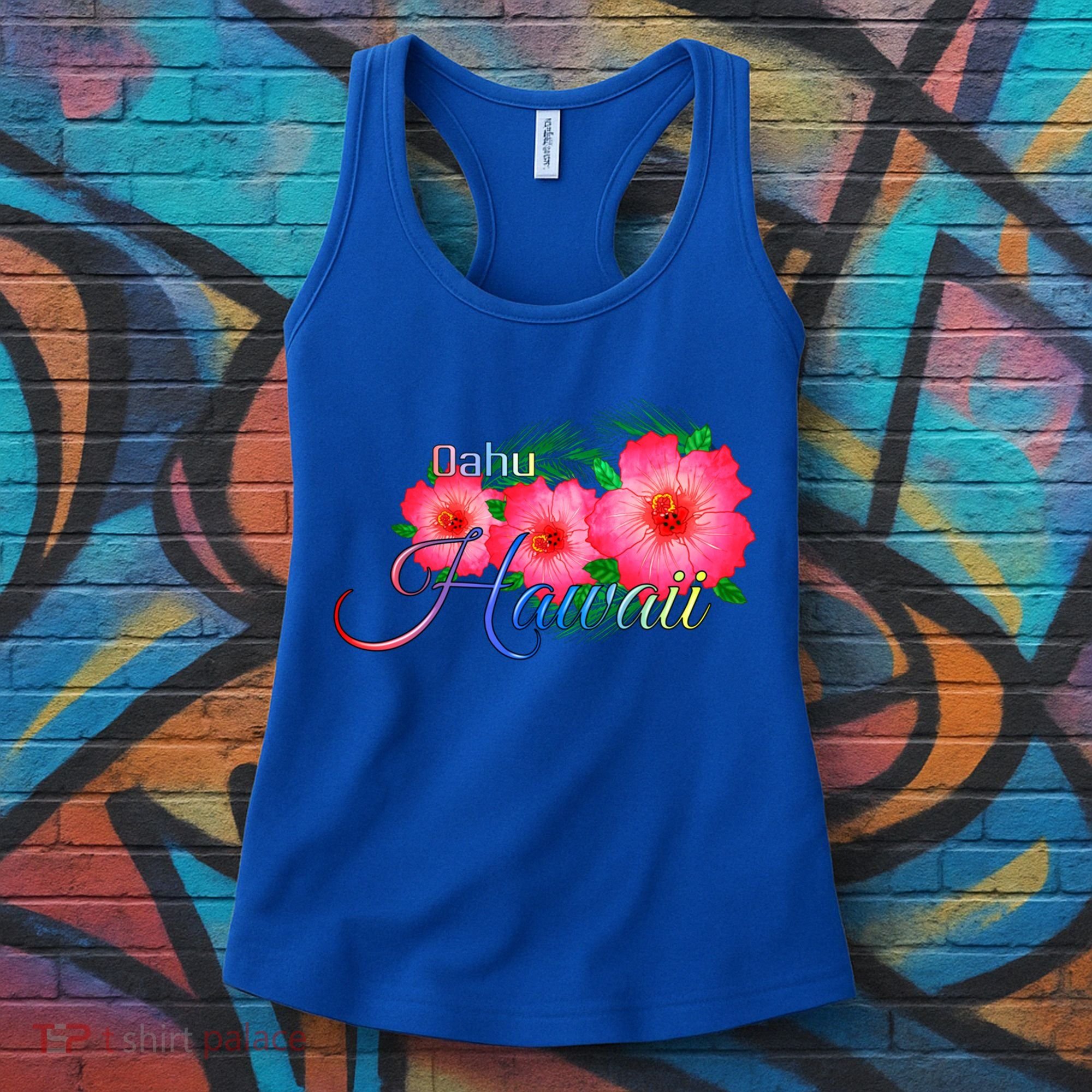 Oahu Hawaii Tropical Flowers Family Vacation Gift Women's Tank Top